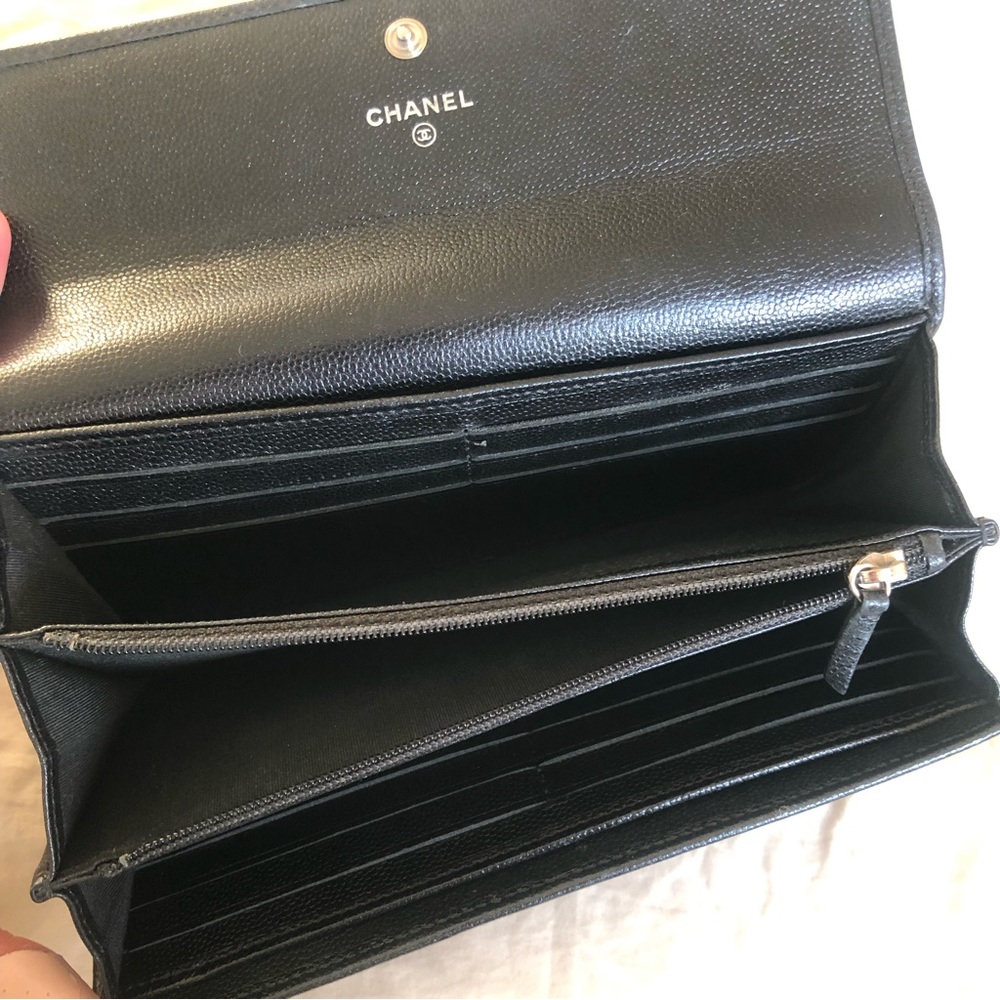 Chanel Caviar Leather Wallet Black with Silver Hardware - Picture 11 of 12